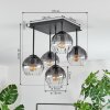 Koyoto Plafonnier, Boule lumineuse 37 cm Clair, Fumé, 5 lumières
