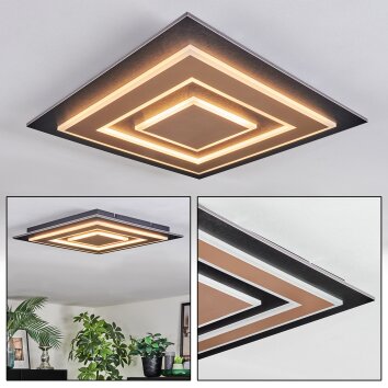 Lidor Plafonnier LED Noir, 1 lumière