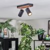 Orlan Plafonnier, Spot de plafond Chrome, Écru, Noir, 2 lumières