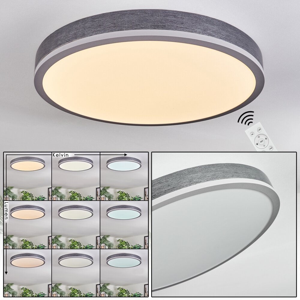 Salmi Plafonnier, Panel LED Gris, Argenté, 1 lumière, Télécommandes main product photo