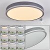 Salmi Plafonnier, Panel LED Gris, Argenté, 1 lumière, Télécommandes