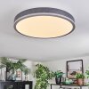 Salmi Plafonnier, Panel LED Gris, Argenté, 1 lumière, Télécommandes
