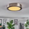 Omaro Plafonnier, Panel LED Nickel mat, 1 lumière, Changeur de couleurs