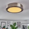 Omaro Plafonnier, Panel LED Nickel mat, 1 lumière, Changeur de couleurs
