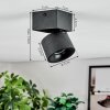Narel Plafonnier, Spot de plafond LED Noir, 1 lumière