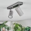 Javel Plafonnier, Spot de plafond Chrome, Gris, 2 lumières