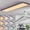 Salmi Plafonnier, Panel LED Gris, Argenté, 1 lumière, Télécommandes