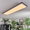 Salmi Plafonnier, Panel LED Gris, Argenté, 1 lumière, Télécommandes