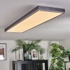 Salmi Plafonnier, Panel LED Gris, Argenté, 1 lumière, Télécommandes
