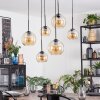 Koyoto Suspension, Boule lumineuse, Suspension Ambre, 6 lumières