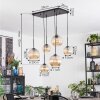 Koyoto Suspension, Boule lumineuse, Suspension Ambre, 6 lumières