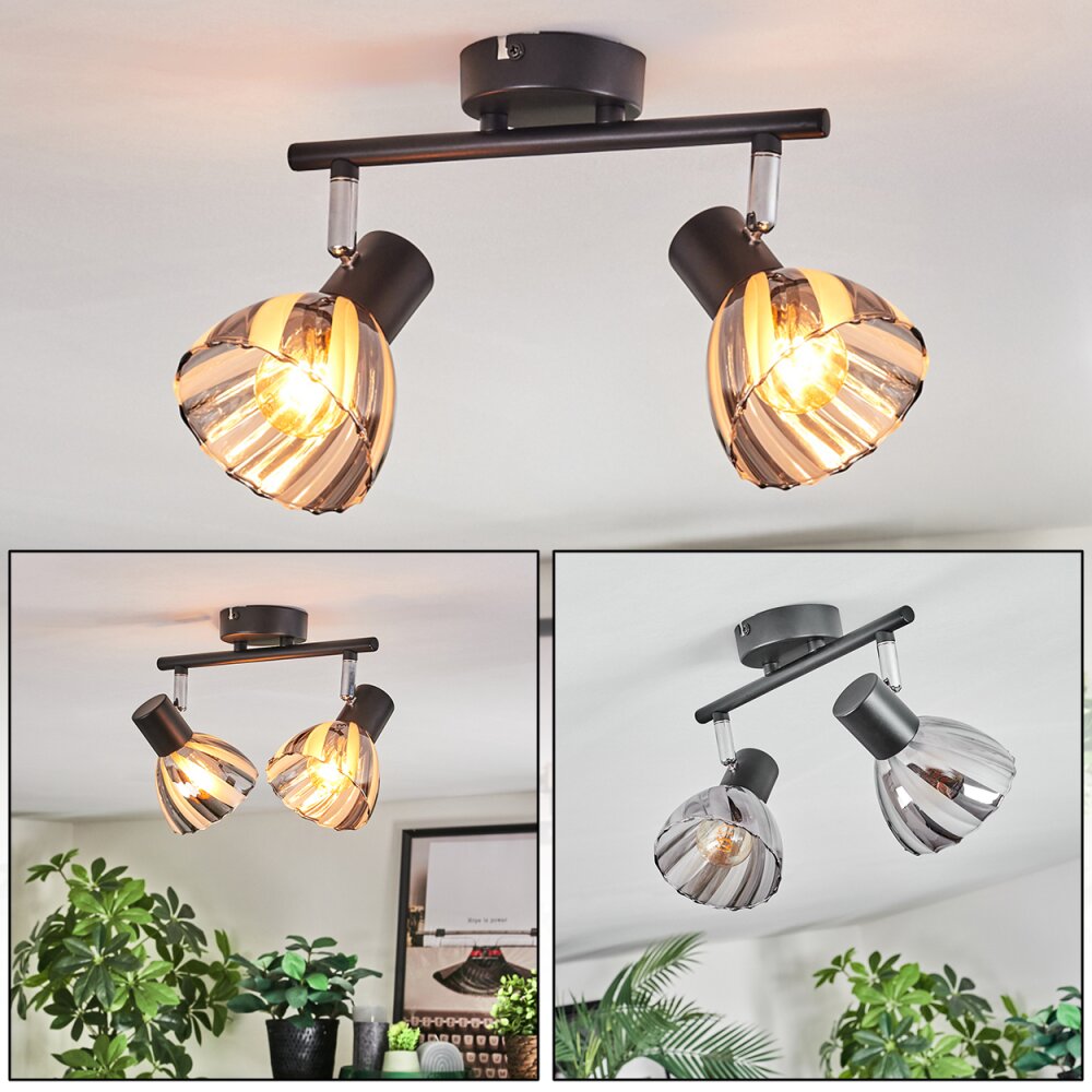 Saire Plafonnier, Spot de plafond Chrome, Noir, 2 lumières main product photo