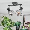 Saire Plafonnier, Spot de plafond Chrome, Noir, 2 lumières