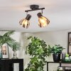 Saire Plafonnier, Spot de plafond Chrome, Noir, 2 lumières