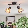 Saire Plafonnier, Spot de plafond Chrome, Noir, 2 lumières