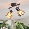 Saire Plafonnier, Spot de plafond Chrome, Noir, 2 lumières