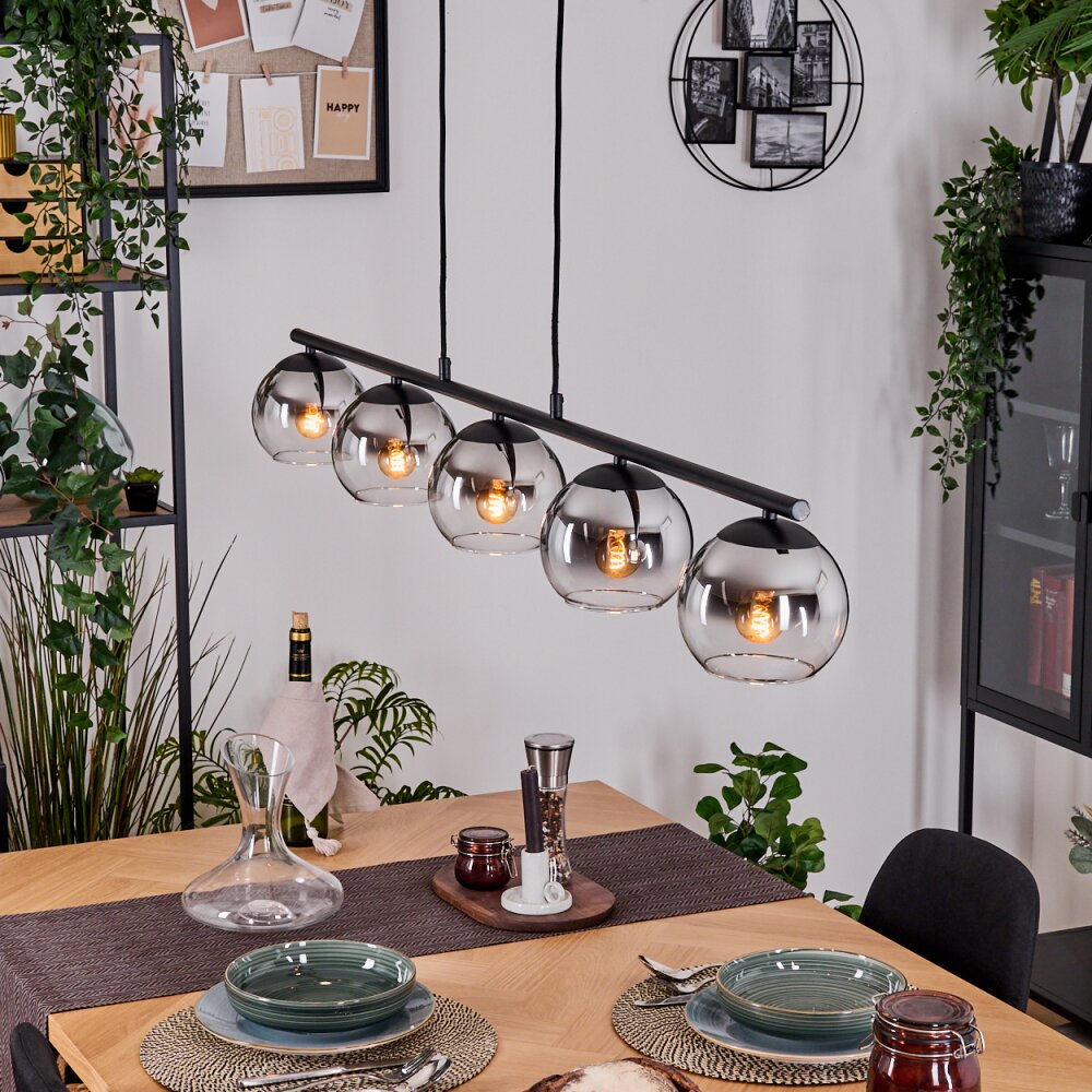 Koyoto Suspension, Boule lumineuse, Suspension Chrome, Clair, Fumé, 5 lumières main product photo