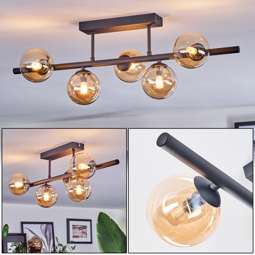 Chehalis Plafonnier, Boule lumineuse Ambre, 5 lumières main product photo