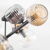 Ripoll Plafonnier, Boule lumineuse Ambre, Clair, Fumé, 8 lumières