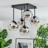 Ripoll Plafonnier, Boule lumineuse Chrome, Clair, Fumé, 5 lumières