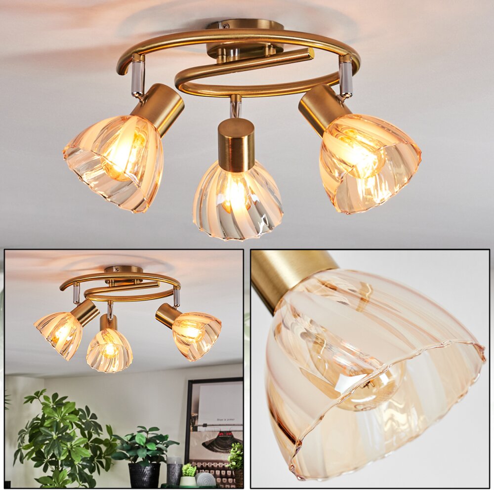 Saire Plafonnier, Spot de plafond Chrome, Laiton, 3 lumières main product photo