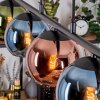Koyoto Suspension, Boule lumineuse, Suspension Bleu, Vert, Cuivré, 5 lumières