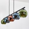 Koyoto Suspension, Boule lumineuse, Suspension Bleu, Vert, Cuivré, 5 lumières