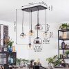 Koyoto Suspension, Boule lumineuse, Suspension Ambre, Clair, Fumé, 6 lumières