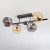 Ripoll Plafonnier, Boule lumineuse Ambre, Clair, Fumé, 5 lumières