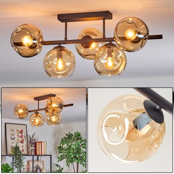 Ripoll Plafonnier, Boule lumineuse Ambre, 5 lumières