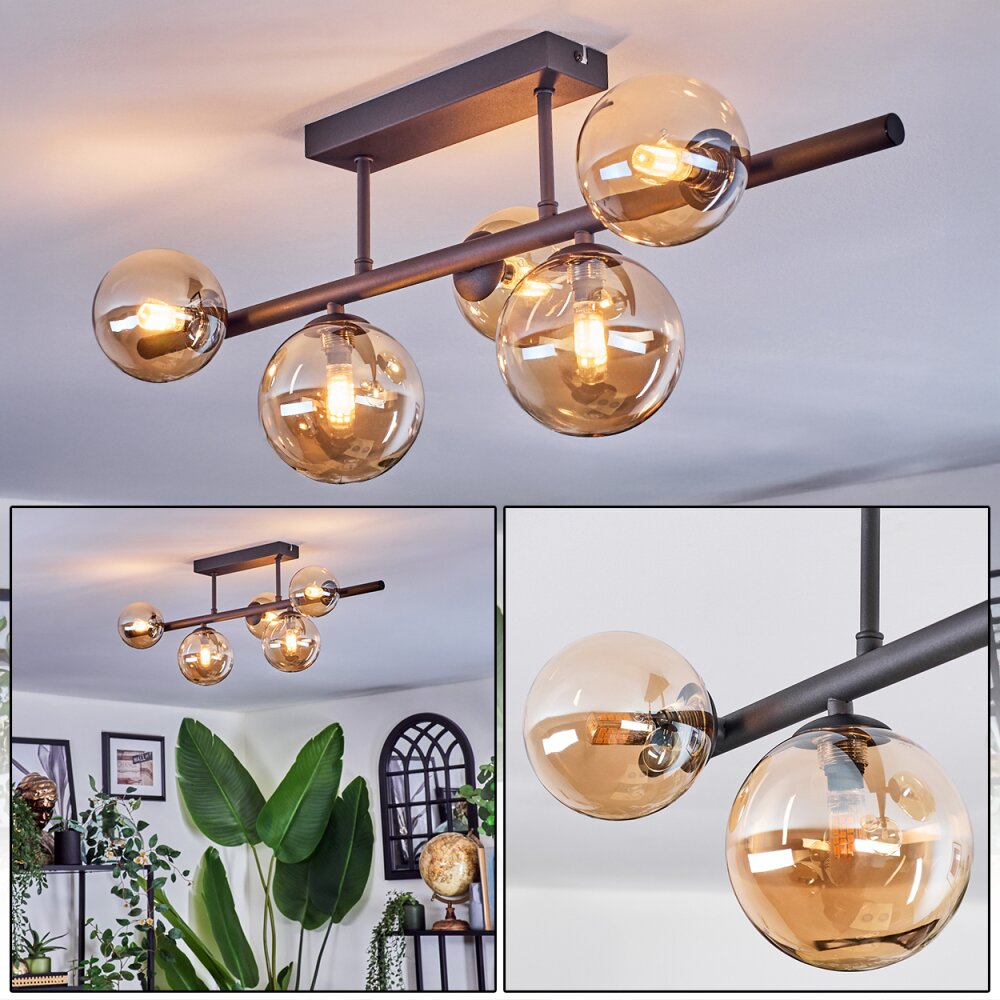 Chehalis Plafonnier, Boule lumineuse Ambre, 5 lumières main product photo