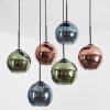 Koyoto Suspension, Boule lumineuse, Suspension Bleu, Vert, Cuivré, 6 lumières