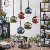 Koyoto Suspension, Boule lumineuse, Suspension Bleu, Vert, Cuivré, 6 lumières