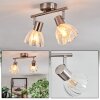 Saire Plafonnier, Spot de plafond Chrome, Nickel mat, 2 lumières