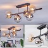 Chehalis Plafonnier, Boule lumineuse Ambre, Clair, Fumé, 5 lumières