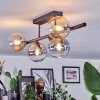 Chehalis Plafonnier, Boule lumineuse Ambre, Clair, Fumé, 5 lumières