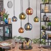 Koyoto Suspension, Boule lumineuse, Suspension Bleu, Vert, Cuivré, 6 lumières