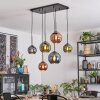Koyoto Suspension, Boule lumineuse, Suspension Bleu, Vert, Cuivré, 6 lumières