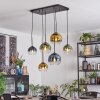 Koyoto Suspension, Boule lumineuse, Suspension Bleu, Or, Vert, Clair, 6 lumières