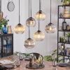 Koyoto Suspension, Boule lumineuse, Suspension Ambre, Clair, Fumé, 6 lumières