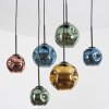 Ripoll Suspension, Boule lumineuse, Suspension Bleu, Or, Vert, Cuivré, 6 lumières