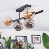 Chehalis Plafonnier, Boule lumineuse Ambre, Fumé, 5 lumières