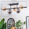 Chehalis Plafonnier, Boule lumineuse Ambre, Fumé, 5 lumières