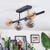 Chehalis Plafonnier, Boule lumineuse Ambre, Fumé, 5 lumières