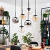 Gastor Suspension, Boule lumineuse, Suspension Ambre, Chrome, Clair, Fumé, 6 lumières