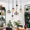 Gastor Suspension, Boule lumineuse, Suspension Ambre, Clair, Fumé, 6 lumières