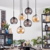 Koyoto Suspension, Boule lumineuse, Suspension Ambre, Fumé, 6 lumières