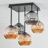 Ripoll Plafonnier, Boule lumineuse Ambre, Fumé, 5 lumières