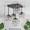 Ripoll Plafonnier, Boule lumineuse Clair, Fumé, 5 lumières