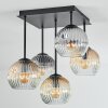 Ripoll Plafonnier, Boule lumineuse Ambre, Clair, Fumé, 5 lumières